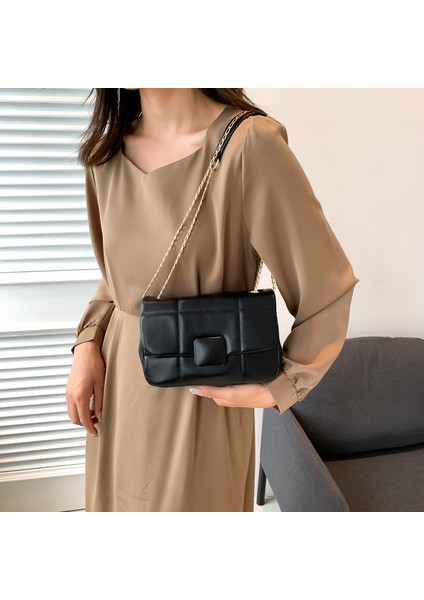 Kadın Omuz Çantası Messenger Çanta Tek Renk Zincir Çanta Basit Günlük (Yurt Dışından) fırsatları