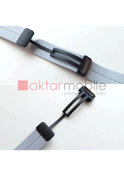 Redmi Watch 3 Active Uyumlu Silikon Kordon Magnetik D Tokalı Spor Kayış Mıknatıslı Toka