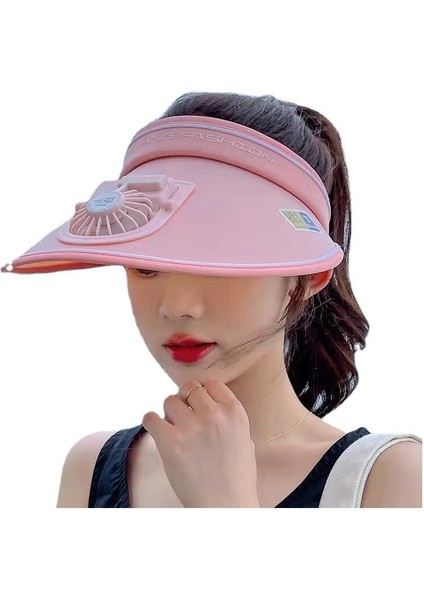 USB Şarj Fan Kapağı Güneş Kremi Geniş Ağızlı Ayarlanabilir Güneş Şapkası (Yurt Dışından)