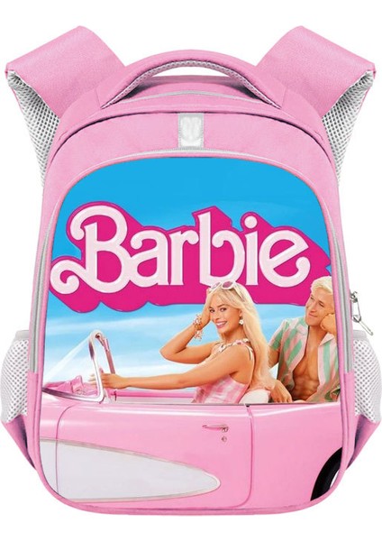 Barbie Kız Okul Çantası Barbie Polyester Yansıtıcı Şerit Sırt Çantası Büyük Kapasiteli Öğrenci Sırt Çantası (Yurt Dışından)