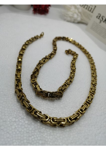 Erkek Çelik Kral Kolye - Gold fiyatları