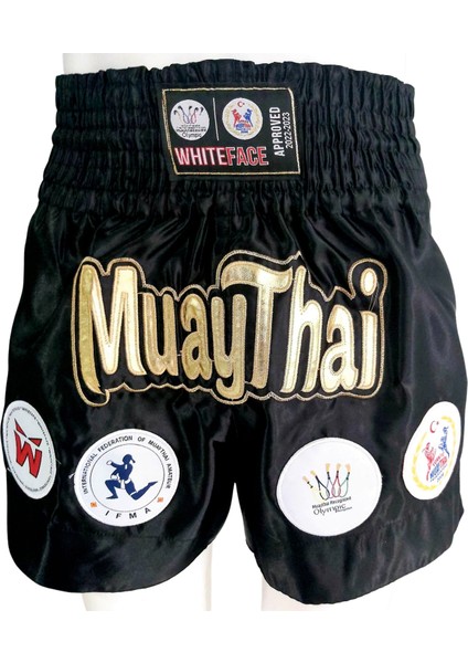 Whiteface Muay Thai Müsbaka Şortu (Siyah)