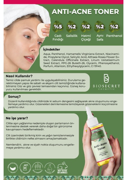 Akne Karşıtı Sebum Kontrol Arındırıcı Tonik 150 ml BIO40 Antı Acne Toner