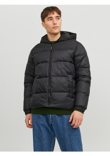 Jack & Jones Erkek Rüzgar Geçirmez Kapüşonlu Puffer Mont 12235859