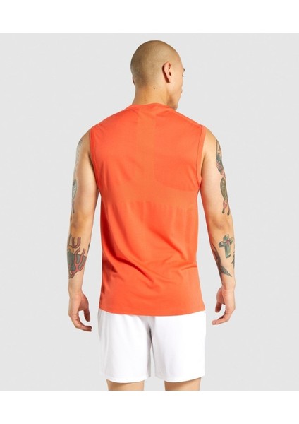 Men's Regulate Training Tank Tops Orange | LYVAF-1308