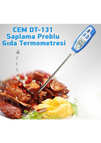 DT-131 Saplama Problu Gıda Termometresi, Dijital Mutfak Termometresi