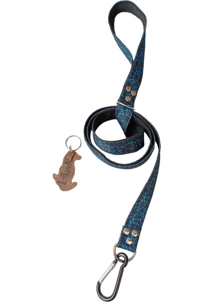 Köpek gezdirme tasması mavi siyah kordon uzunluk:120cm genişlik:2,5cm dog leash B4-3