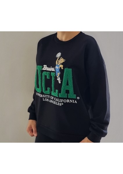 Oversize Model, Punch Detaylı Spor Şık Sweatshirt