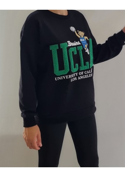 Oversize Model, Punch Detaylı Spor Şık Sweatshirt