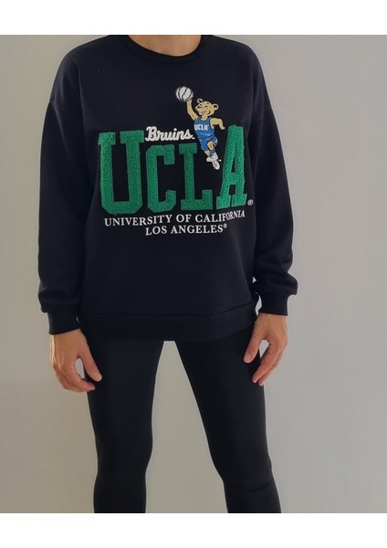 Oversize Model, Punch Detaylı Spor Şık Sweatshirt