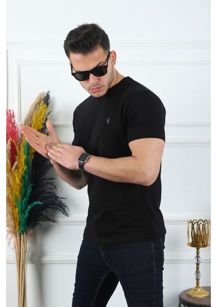 Erkek 5'li Tişört Standart Kalıp Bisiklet Yaka Yazlık Basic Erkek T-Shirt fiyatları