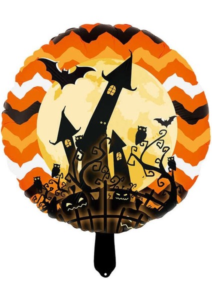 Witch Castle Halloween Temalı 45X45 cm Folyo Balon 5 Adet