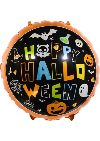Happy Halloween Yazılı Ürkünçler Temalı 45X45 cm Folyo Balon 5 Adet