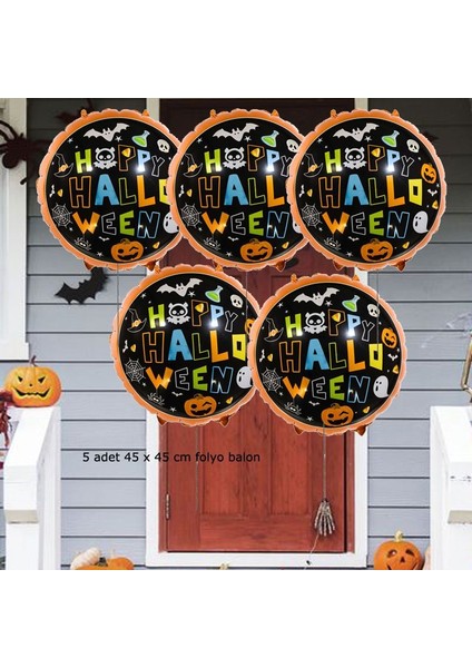 Happy Halloween Yazılı Ürkünçler Temalı 45X45 cm Folyo Balon 5 Adet fiyatları