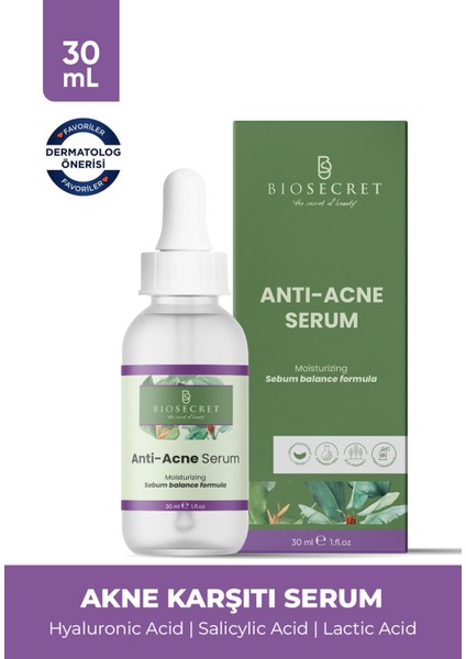 Akne Karşıtı Cilt Tonu Eşitleyici  Bakım Serum 30 ml BIO39 Anti Acne Serum