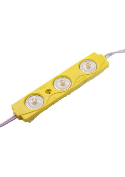 10 Adet Sarı 12V 1.5W 3 Ledli Mercekli Parmak LED Modül 2835 Smd