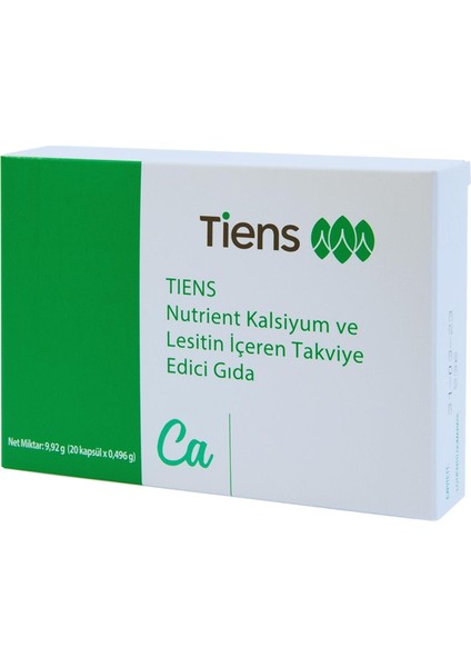 Nutrient Kalsiyum ve Lesitin İçeren Takviye Edici Gıda