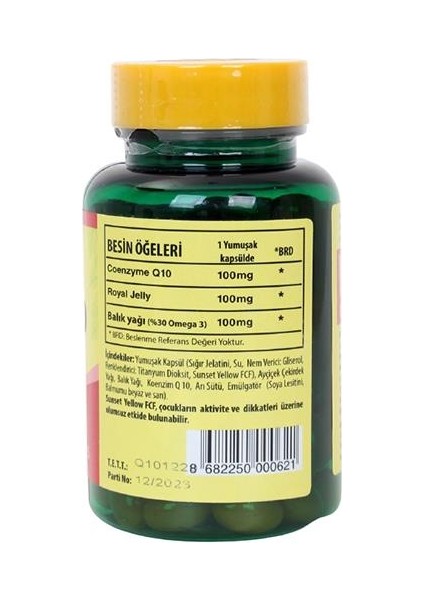 Coenzyme Q10 100 Softgel Koenzim Royal Jelly Omega 3 fiyatları