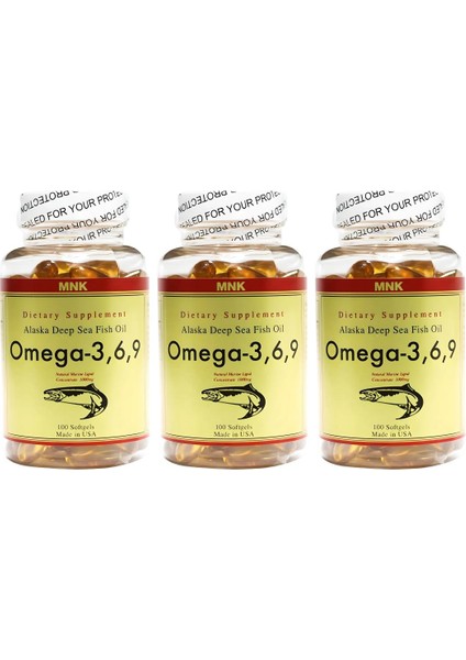 Omega 3-6-9 1000 mg Balık Yağı 3 x 100 Softgel