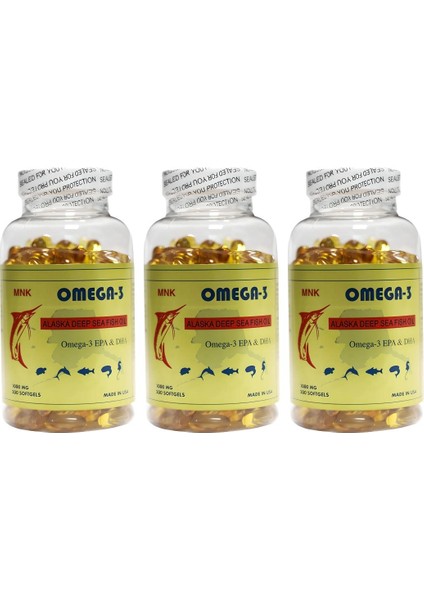 Omega 3 1000 mg Balık Yağı 3 x 200 Softgel