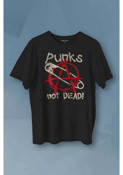 Punk Is Not Dead Rock Sokak Street Culture Baskılı Siyah T-Shirt Tişört