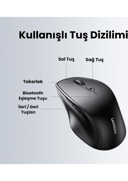 Ergonomik Sessiz Çift Modlu Bluetooth ve Wireless Kablosuz Mouse modelleri