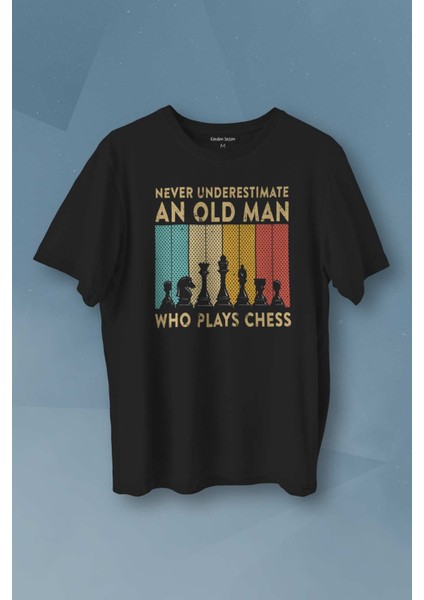 Chess Satranç Retro Vintage Kısa Kollu Baskılı Erkek T-Shirt Tişört