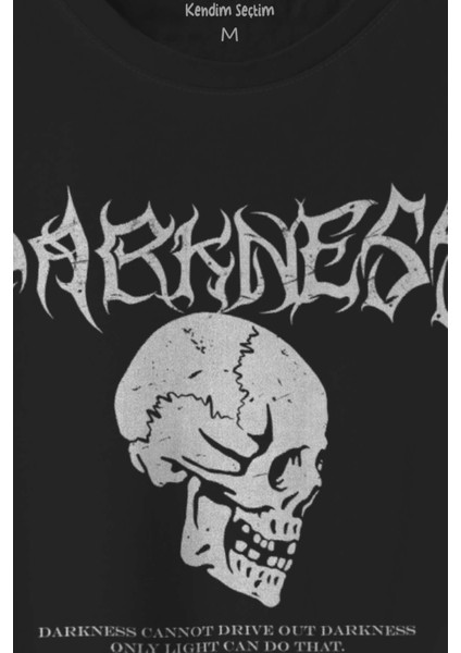 Darkness Skull Luther Gothic Kuru Kafa Gotik Baskılı Siyah T-Shirt Tişört fiyatları