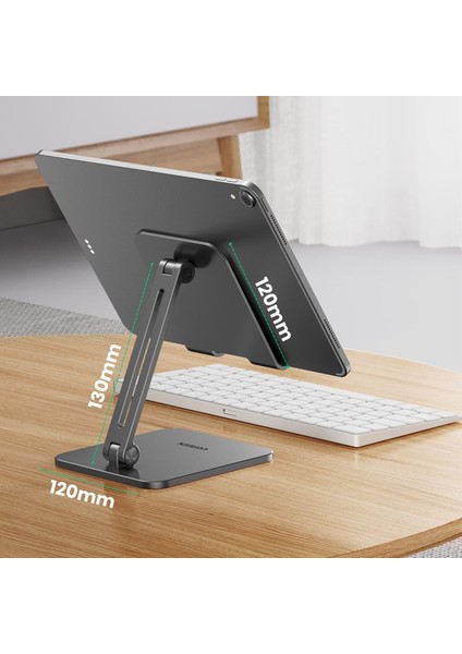 Ayarlanabilir Metal Tablet Tutucu Standı, Uzay Grisi - 40393