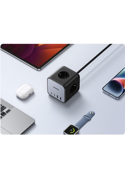 Diginest Cube 65W Gan 2 Hızlı Şarj Cihazı 2*usb / 2*type-C 3'lü Akım Korumalı Küp Grup Priz