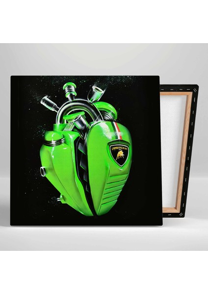 Yeşil Arabanın Kalbi Motor The Heart Of Lamborghini Kanvas Tablo fiyatları