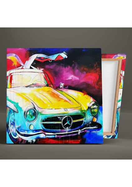 Mercedes Benz 300 Sl Kanat Kapı Klasik Araba Abstract Kanvas Tablo