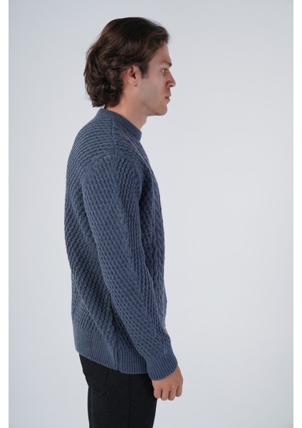 Erkek Yürütme Saç Örgülü Bisiklet Yaka Triko Yün Kazak TRIST-5312 fiyatları