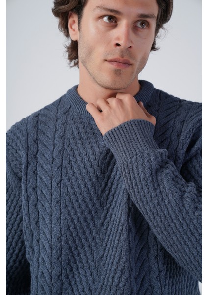 Erkek Yürütme Saç Örgülü Bisiklet Yaka Triko Yün Kazak TRIST-5312 indirimleri