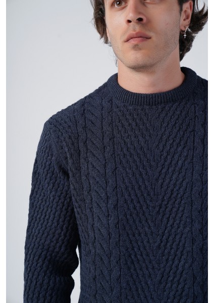 Erkek Yürütme Saç Örgülü Bisiklet Yaka Triko Yün Kazak TRIST-5312 fiyatları