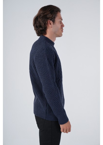 Erkek Yürütme Saç Örgülü Bisiklet Yaka Triko Yün Kazak TRIST-5312 fiyatları