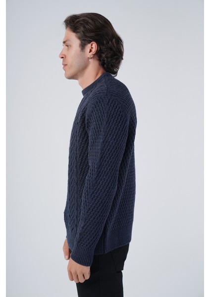 Erkek Yürütme Saç Örgülü Bisiklet Yaka Triko Yün Kazak TRIST-5312 modelleri