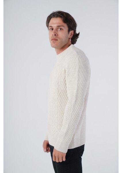 Erkek Yürütme Saç Örgülü Bisiklet Yaka Triko Yün Kazak TRIST-5312 fiyatları