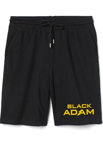 Black Adam Letter Logo Erkek Siyah Şort