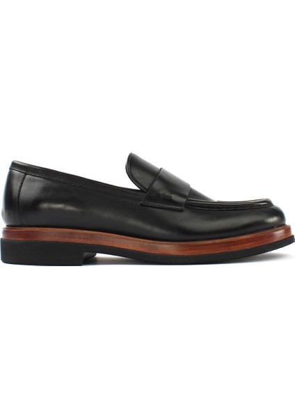 Erkek Siyah Deri Loafer
