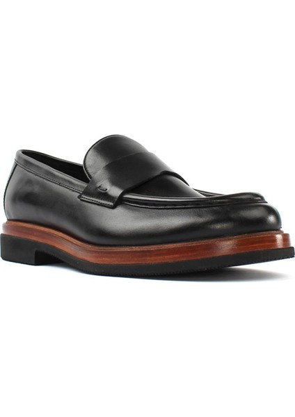 Erkek Siyah Deri Loafer