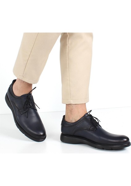 Erkek Lacivert Bağcıklı Deri Günlük Ayakkabı fiyatları