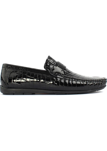 Siyah Rugan Krk Ayakkabı Erkek Loafer