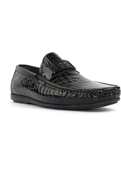 Siyah Rugan Krk Ayakkabı Erkek Loafer