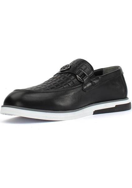 Siyah Deri Ayakkabı Erkek Loafer 642 1521-1