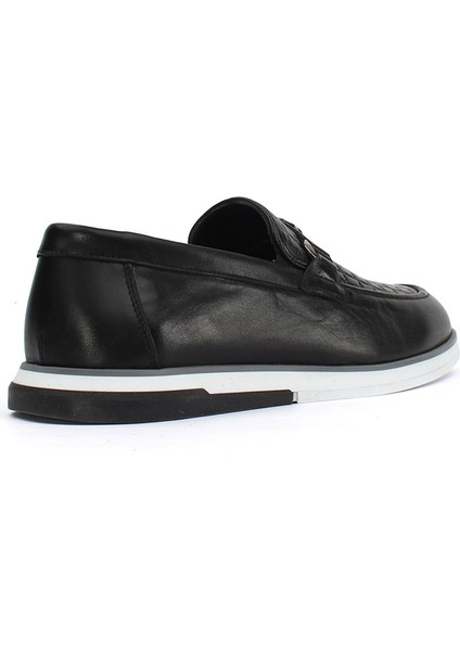 Siyah Deri Ayakkabı Erkek Loafer 642 1521-1
