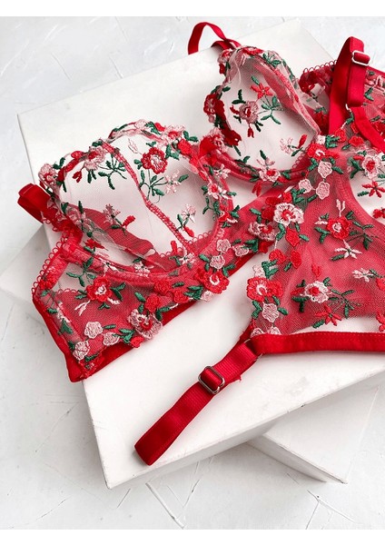 Çiçekli Balenli Sütyen Takım modelleri