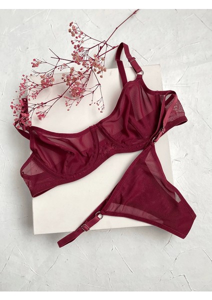 Halka Detaylı Tül Sütyen Takım