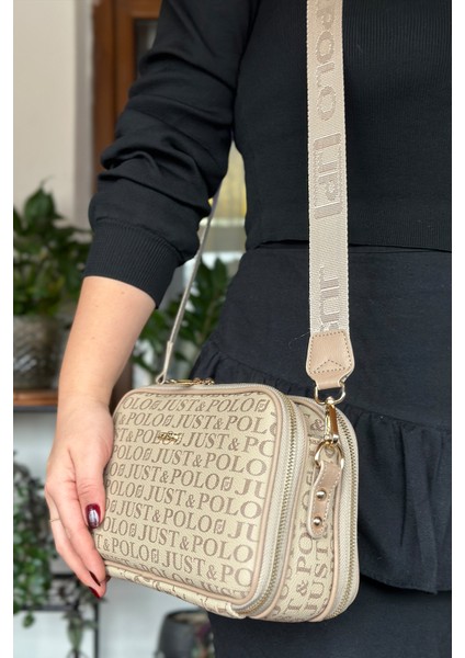 Uzun Askılı 5 Bölmeli Özel Seri Kadın Çapraz Postacı Omuz Çantası 2053-GD Kum modelleri