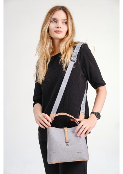 Baskı Desenli Özel Seri Çanta 4002-GD Gri